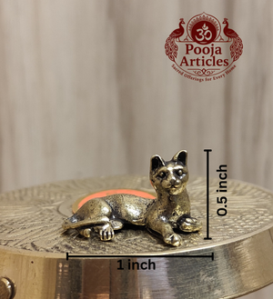 Miniature Brass Cat Figurine 0.5 Inch