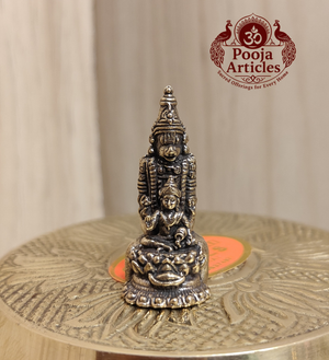 Miniature Brass Hanuman with Lakshmi Statue 1.2 Inch