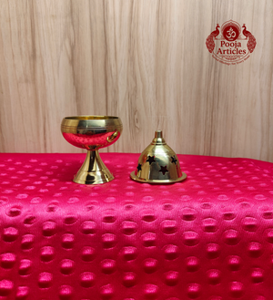Brass Apple Deepam With Stand 4.2 Inch
