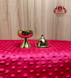 Brass Apple Deepam With Stand 4 Inch