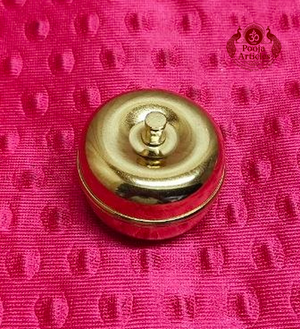 Brass Apple Kumkum Box 1.4 Inch