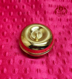 Brass Apple Kumkum Box 1.8 Inch