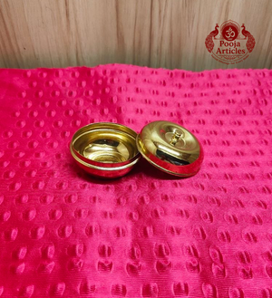 Brass Apple Kumkum Box 1.8 Inch