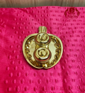 Brass Apple Shaped Haldi Kumkum Box 1.3 inch