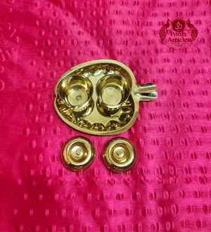 Brass Apple Shaped Haldi Kumkum Box 1.3 Inch