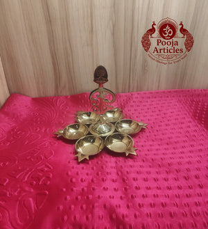 Brass Arumuga Om Vel Vilakku 6.7 Inch