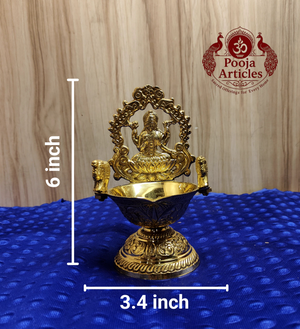 Brass Gajalakshmi Diya 6 Inch