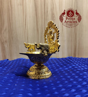 Brass Gajalakshmi Diya 6 Inch