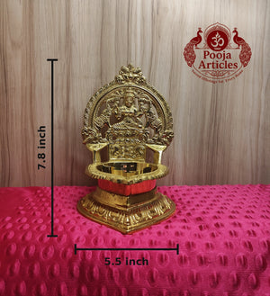 Brass Gajalakshmi Diya Idol 7.8 Inch