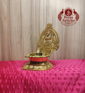 Brass Gajalakshmi Diya Idol 7.8 Inch