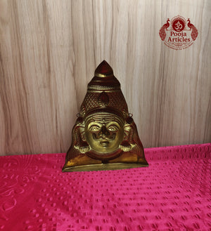 Brass Karuppasamy Mugam 9 Inch