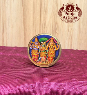 Brass Kumkum Pot Meenakshi Thirukalyanam 2 Inch