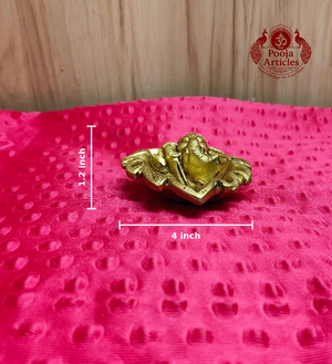 Brass Leaf Ganesha 1.2 Inch