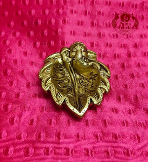 Brass Leaf Ganesha 1.2 Inch