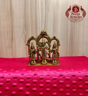 Brass Murugan Valli Deivanai Statue 4.2 Inch