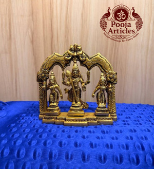 Brass Murugan Valli Deivanai Statue 5 Inch