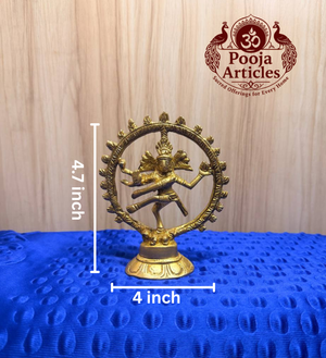 Brass Natraj Statue 4.7 Inch