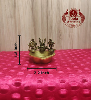 Brass Shankh Chakra Namah Diya 2.2 Inch