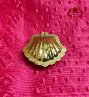 Brass Shell Shape KumKum Box 0.8 Inch