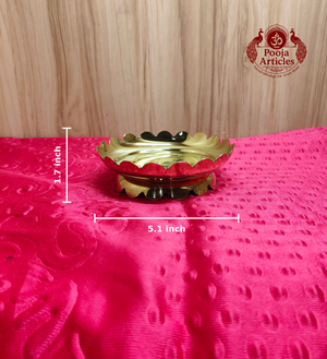 Brass Shree Yantra Lotus Stand 5.1 Inch