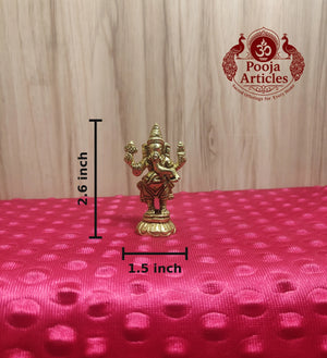 Brass Standing Ganesha Idol 2.6 Inch