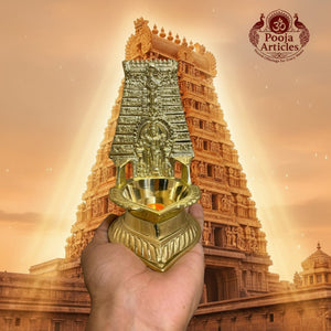 Brass Thiruchendur Murugan Gopuram Vilakku 5.8 Inch
