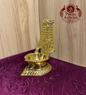 Brass Thiruchendur Murugan Gopuram Vilakku 5.8 Inch
