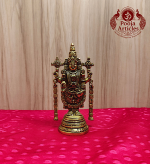 Premium Brass Tirupati Balaji Statue 5.7 inch - side view right
