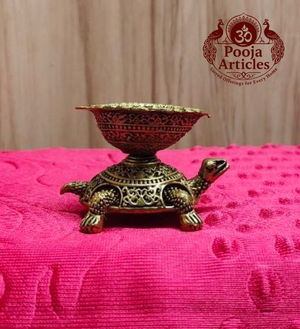 Brass Tortoise Diya 1.8 Inch