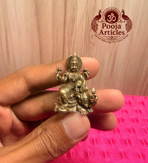 Miniature Brass Gajalakshmi Idol 1.3 Inch