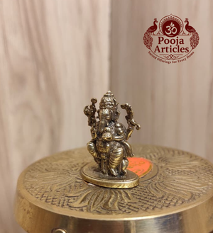 Miniature Brass Ganesh Idol 1.2 Inch