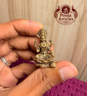 Miniature Brass Lakshmi Statue 1.2 Inch