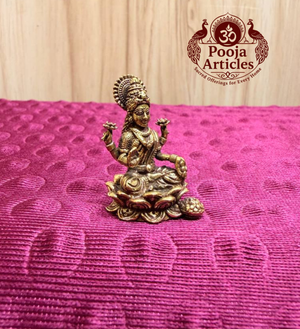 Miniature Brass Lakshmi Statue 1.2 Inch