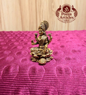 Miniature Brass Lakshmi Statue 1.2 Inch
