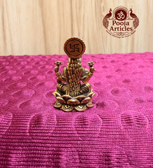 Miniature Brass Lakshmi Statue 1.2 Inch