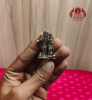 Miniature Brass Vishnu Lakshmi Idol 1.5 Inch