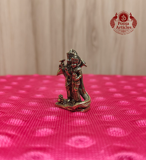 Miniature Brass Vishnu Lakshmi Idol 1.5 Inch