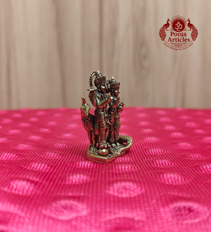 Miniature Brass Vishnu Lakshmi Idol 1.5 Inch