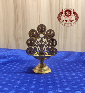 Premium Brass Astalakshmi Diya 4.8 Inch Pooja Articles
