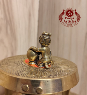 Miniature Brass Krishna Statue 1.1 Inch Pooja Articles