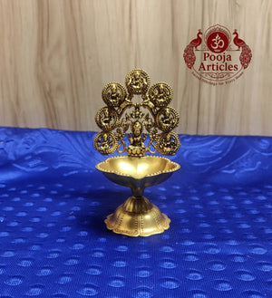 Premium Brass Astalakshmi Diya 4.8 Inch Pooja Articles
