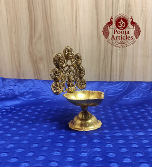 Premium Brass Astalakshmi Diya 4.8 Inch Pooja Articles