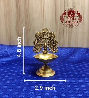 Premium Brass Astalakshmi Diya 4.8 Inch Pooja Articles