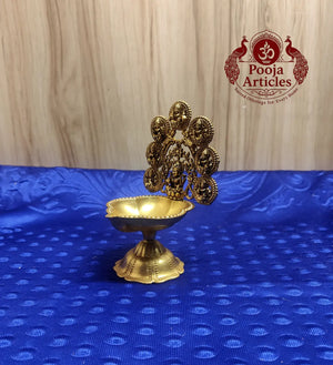 Premium Brass Astalakshmi Diya 4.8 Inch Pooja Articles
