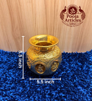 Premium Brass Ashtalakshmi Kalash 5.5 Inch