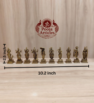 Premium Brass Dasavatharam Set 9 Inch