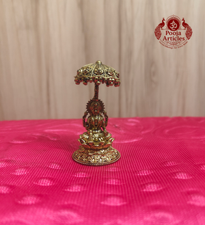 Premium Brass Lakshmi Idol with Umbrella 2.1 Inch
