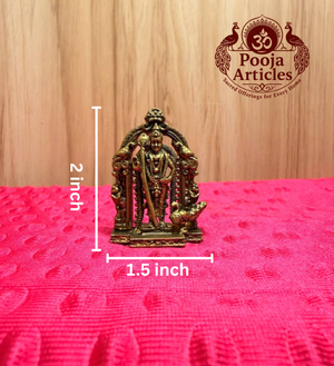 Premium Brass Malaysia Murugan Statue 2 Inch