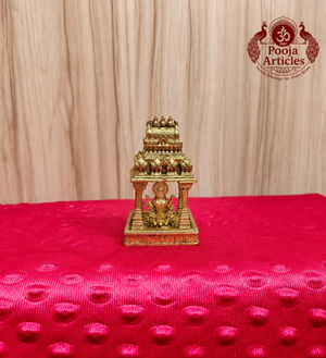 Premium Brass Saraswathi Devi Temple Mandap 3.5 Inch
