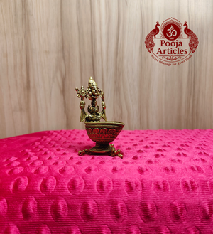 Premium Brass Tirupati Balaji & Goddess Lakshmi Diya 3.1 Inch